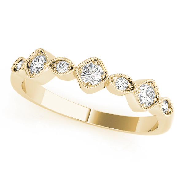 Ladies Vintage Milgrain Stackable Band 1/5 Carat Total Weight   (Lab-Created) 0.22 C.T.W 10K yellow, white or rose gold - view 4