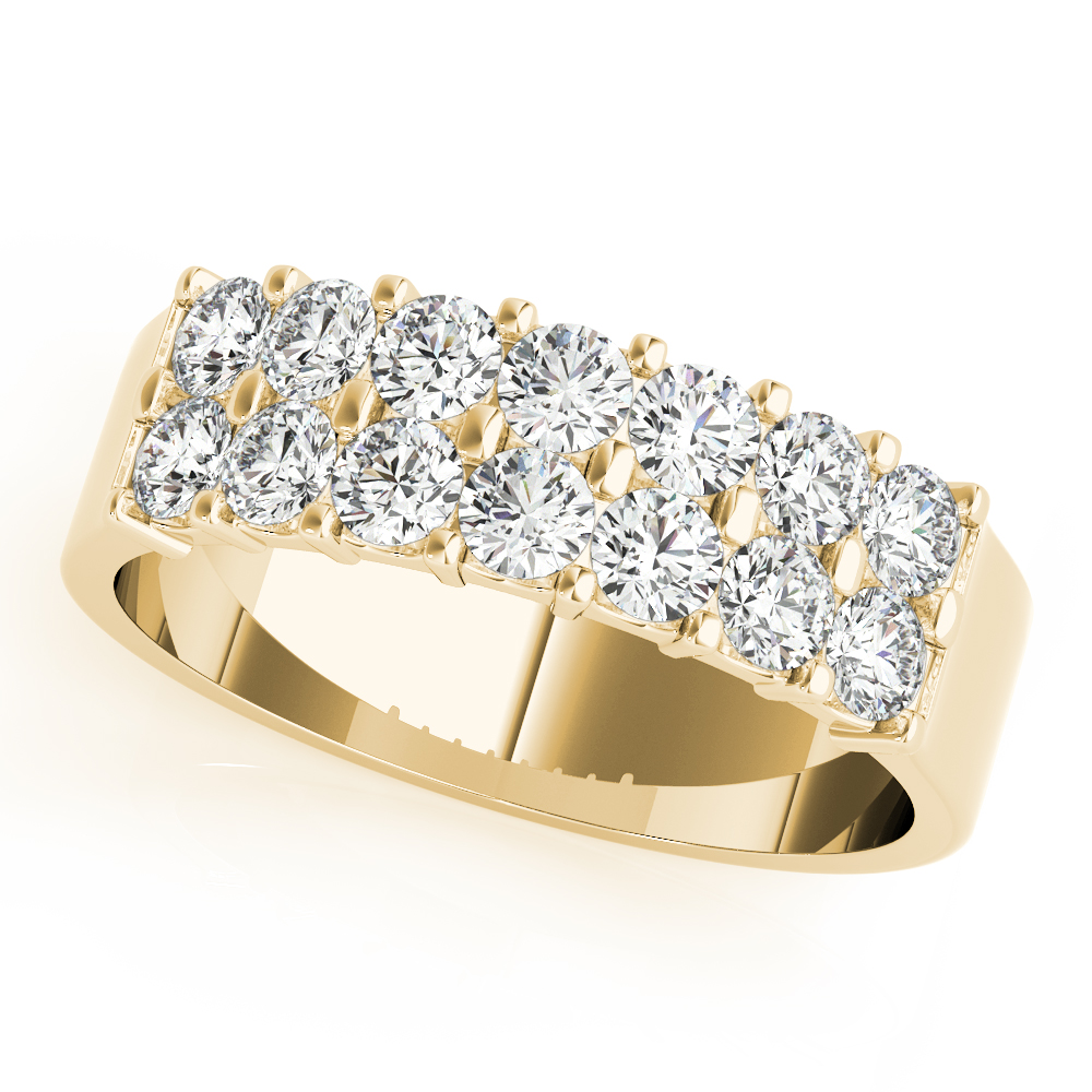  Ladies Two Row Diamond Pave Wedding Band .90 Carat Total Weight   (Lab-Created) 0.91 C.T.W 10K yellow, white or rose gold - view 5