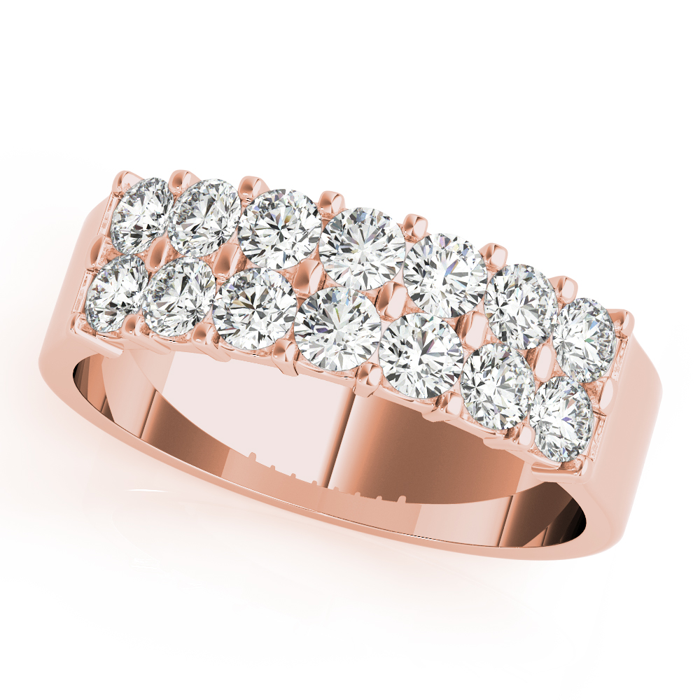  Ladies Two Row Diamond Pave Wedding Band .90 Carat Total Weight   (Lab-Created) 0.91 C.T.W 10K yellow, white or rose gold - view 9