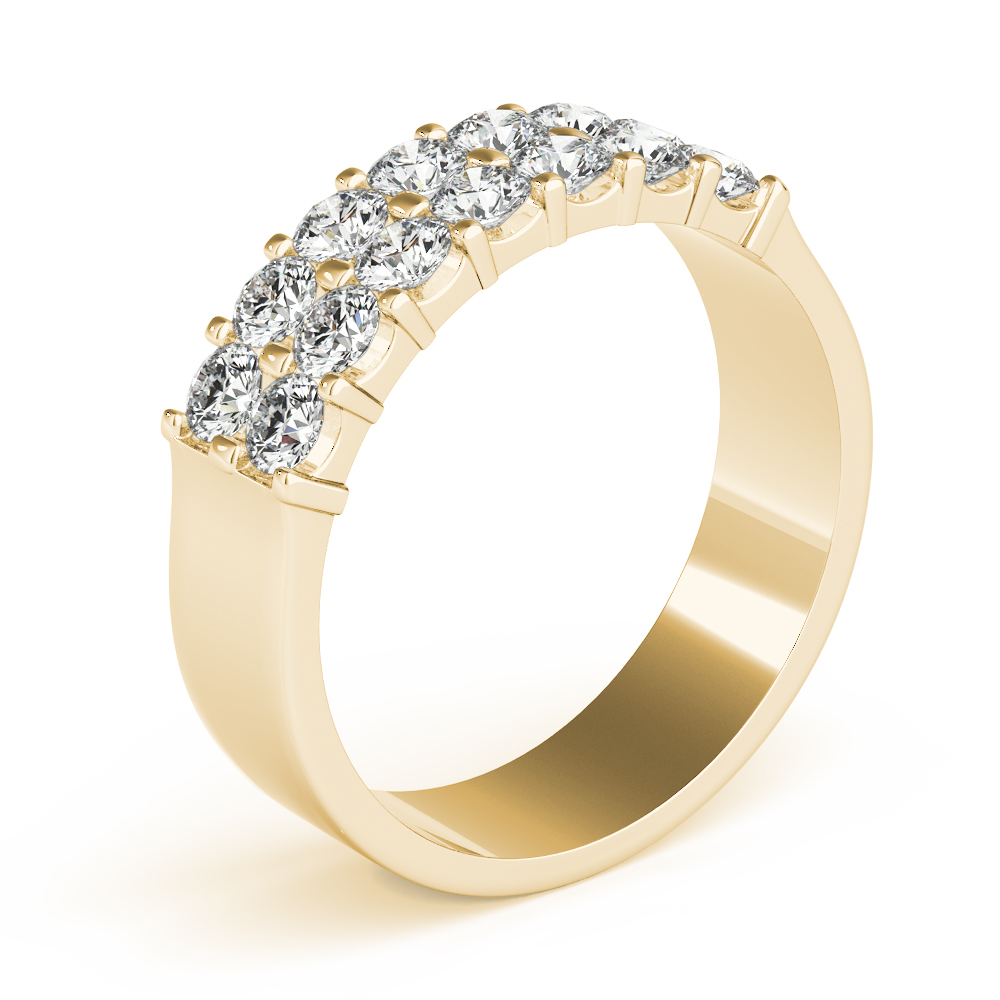  Ladies Two Row Diamond Pave Wedding Band .90 Carat Total Weight   (Lab-Created) 0.91 C.T.W 10K yellow, white or rose gold - view 6