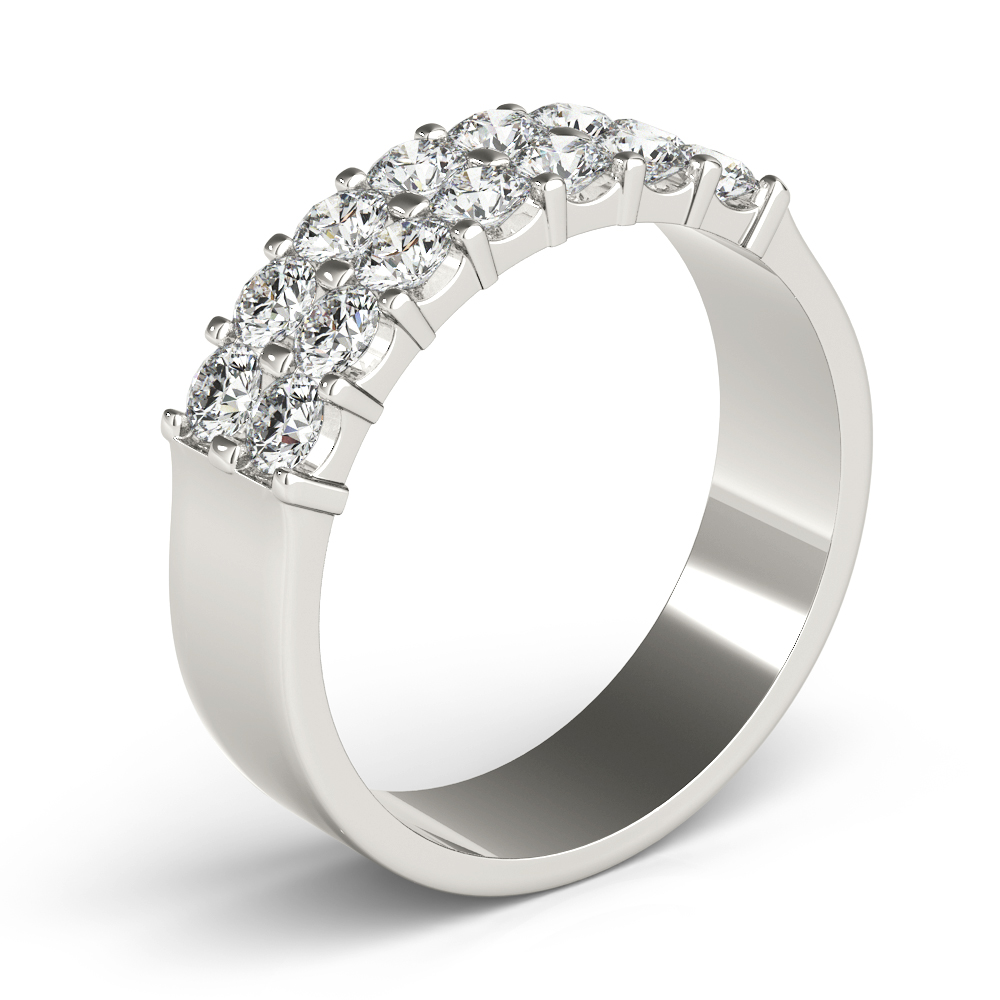  Ladies Two Row Diamond Pave Wedding Band .90 Carat Total Weight   (Lab-Created) 0.91 C.T.W 10K yellow, white or rose gold - view 2