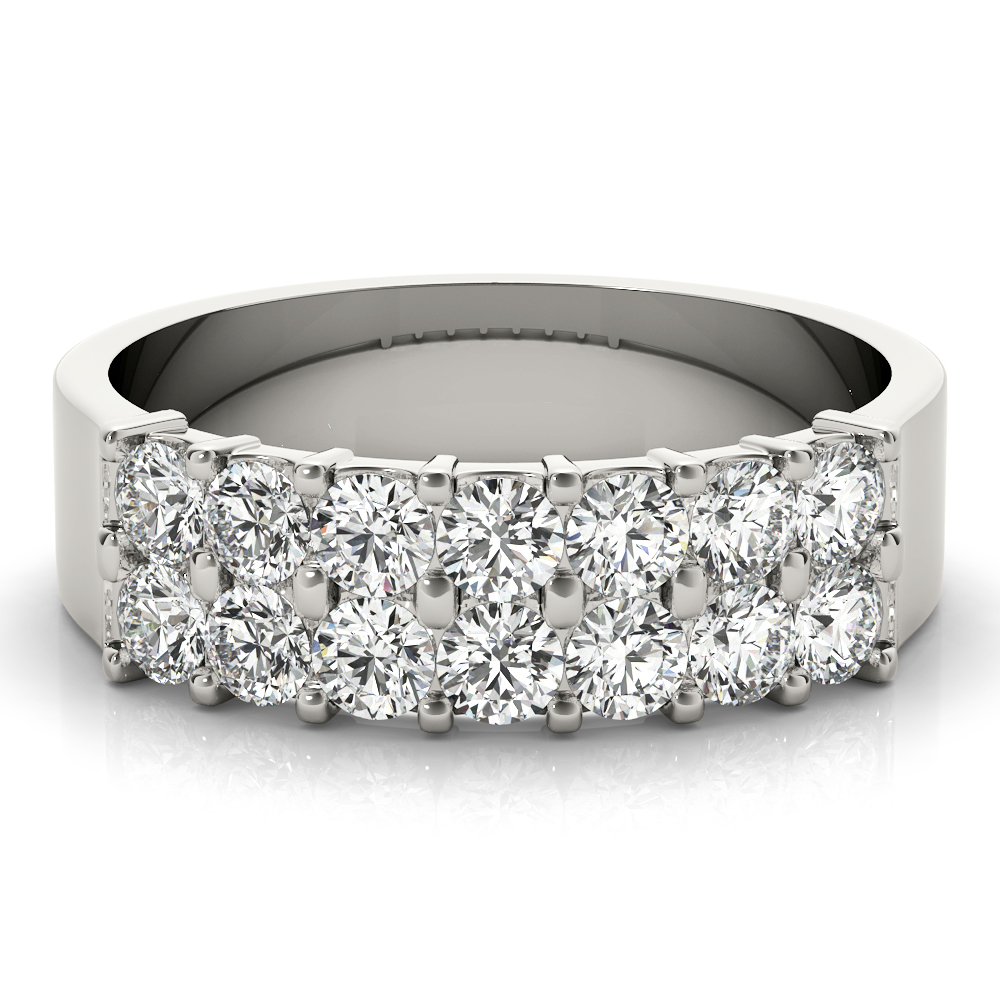  Ladies Two Row Diamond Pave Wedding Band .90 Carat Total Weight   (Lab-Created) 0.91 C.T.W 10K yellow, white or rose gold - view 3