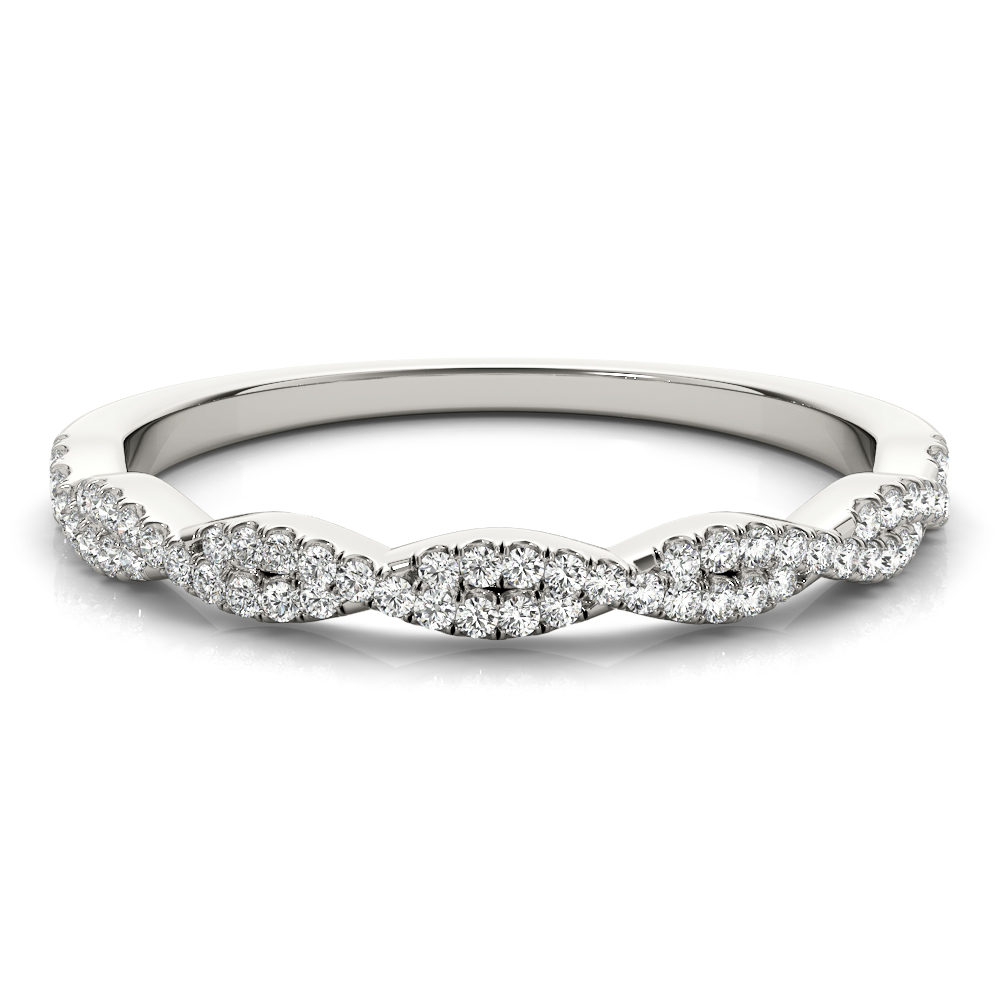  Ladies Twisted Stackable Wedding Band .15 Carat Total Weight   (Lab-Created) 0.18 C.T.W 10K yellow, white or rose gold - view 3