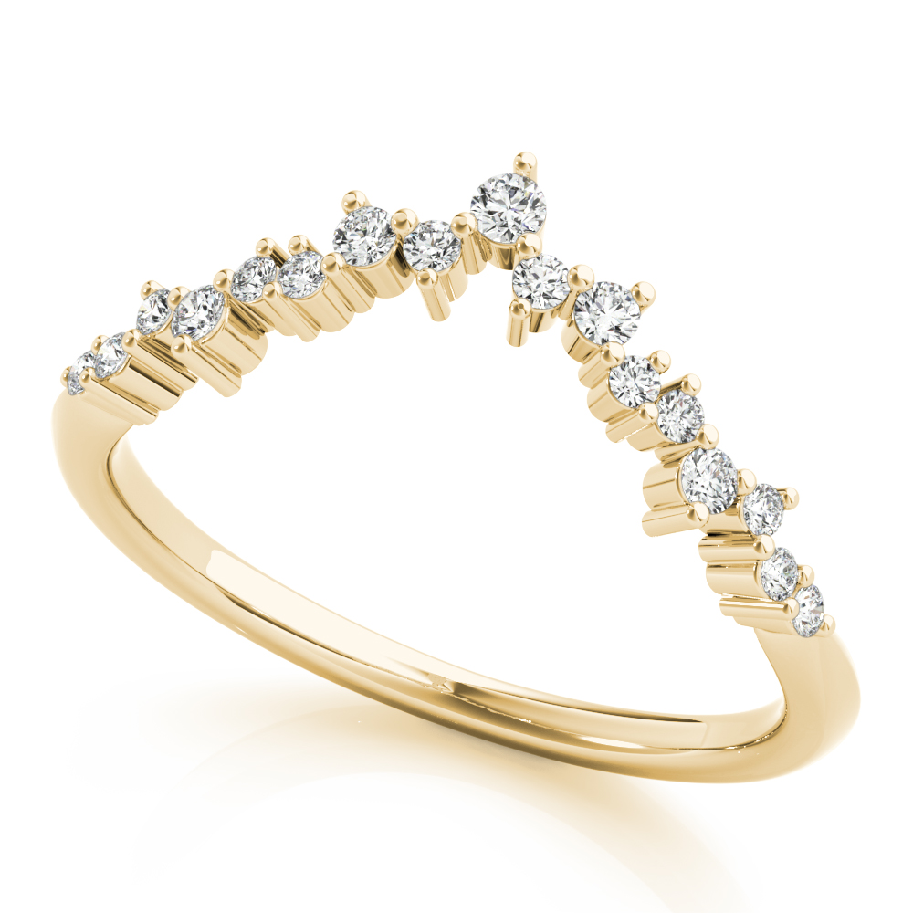  Ladies Chevron Cluster Wedding Band .15 Carat Total Weight   (Lab-Created) 0.17 C.T.W 10K yellow, white or rose gold - view 6
