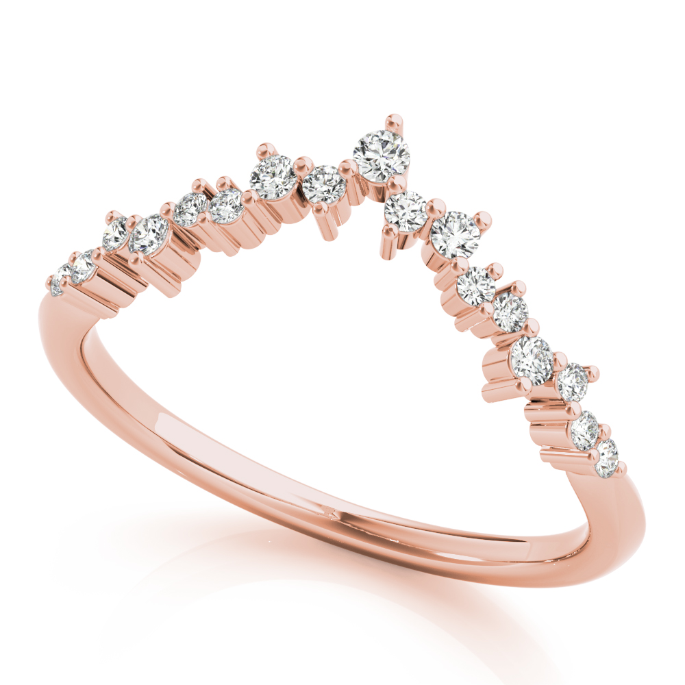  Ladies Chevron Cluster Wedding Band .15 Carat Total Weight   (Lab-Created) 0.17 C.T.W 10K yellow, white or rose gold - view 11