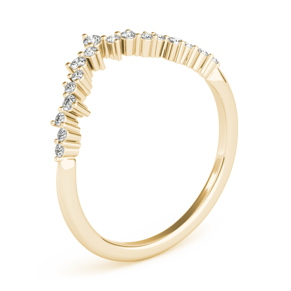  Ladies Chevron Cluster Wedding Band .15 Carat Total Weight   (Lab-Created) 0.17 C.T.W 10K yellow, white or rose gold - view 7