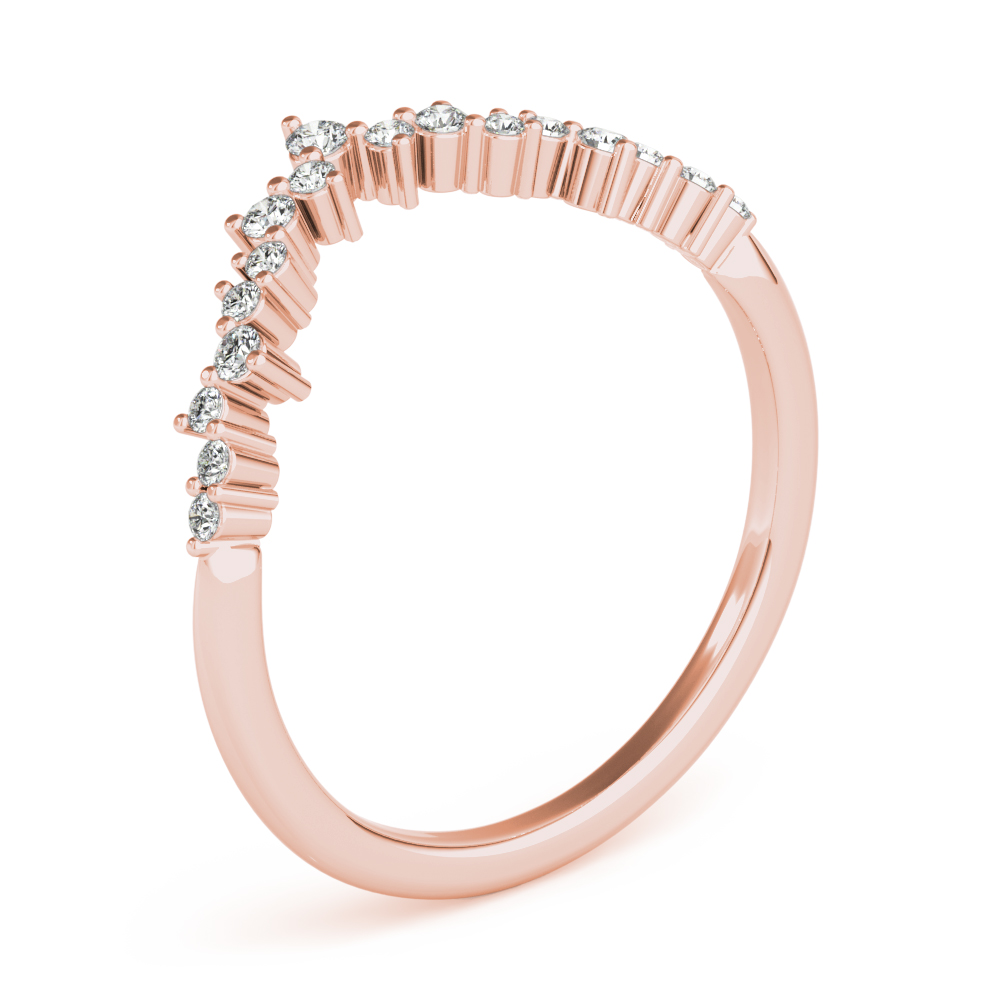  Ladies Chevron Cluster Wedding Band .15 Carat Total Weight   (Lab-Created) 0.17 C.T.W 10K yellow, white or rose gold - view 12