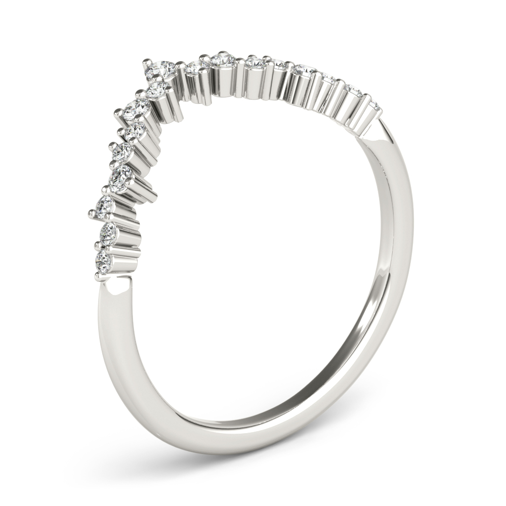  Ladies Chevron Cluster Wedding Band .15 Carat Total Weight   (Lab-Created) 0.17 C.T.W 10K yellow, white or rose gold - view 2