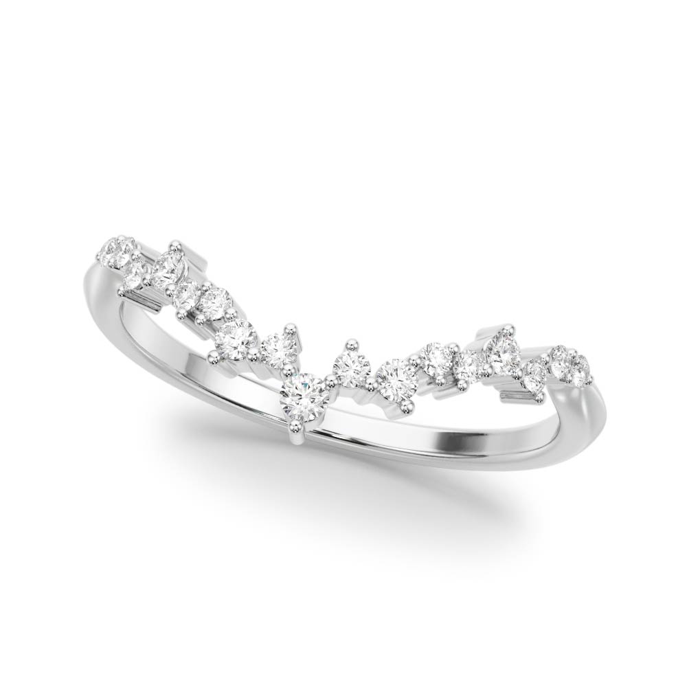 Chevron Cluster Wedding Band