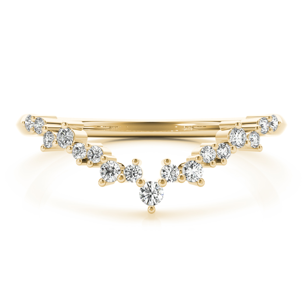  Ladies Chevron Cluster Wedding Band .15 Carat Total Weight   (Lab-Created) 0.17 C.T.W 10K yellow, white or rose gold - view 8