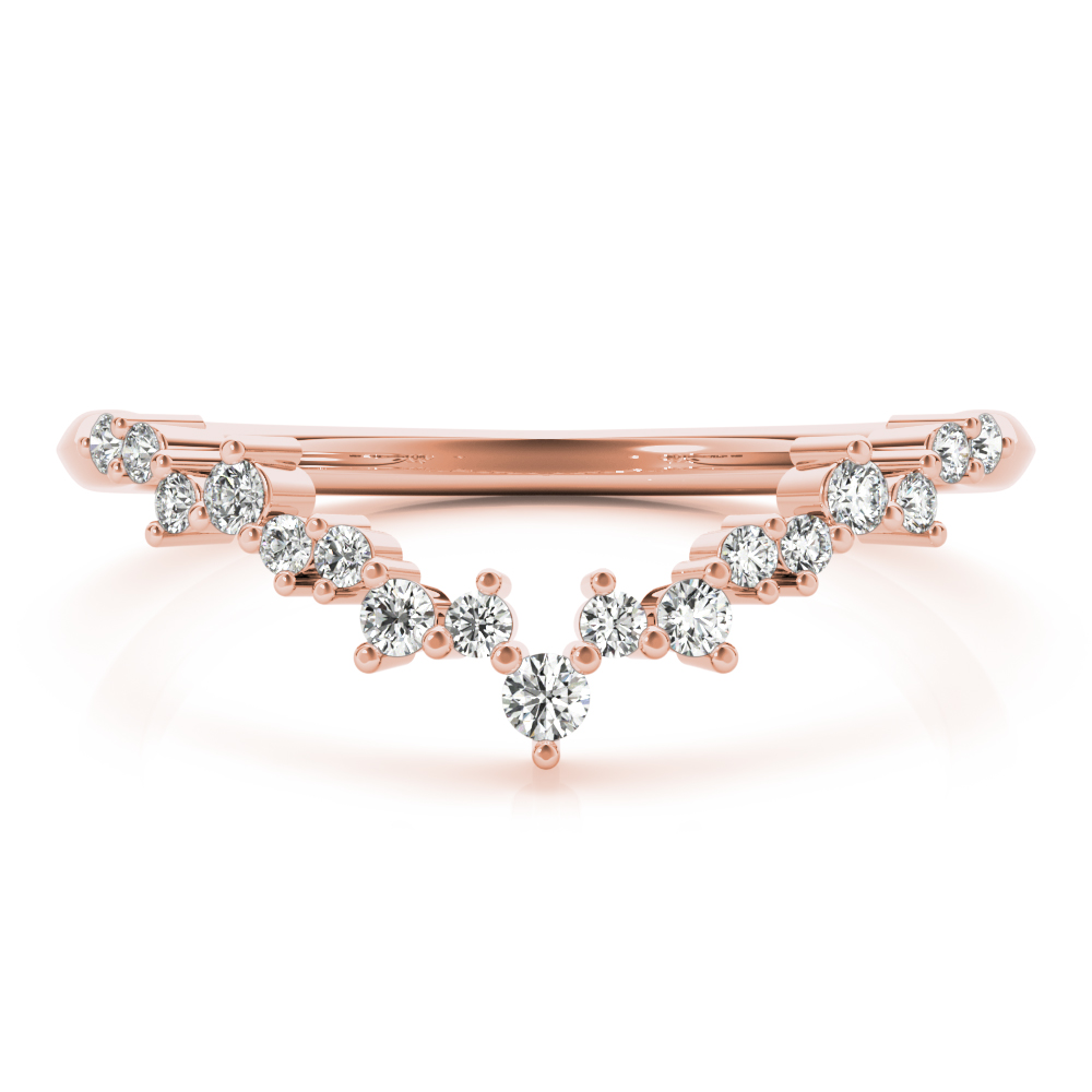  Ladies Chevron Cluster Wedding Band .15 Carat Total Weight   (Lab-Created) 0.17 C.T.W 10K yellow, white or rose gold - view 13