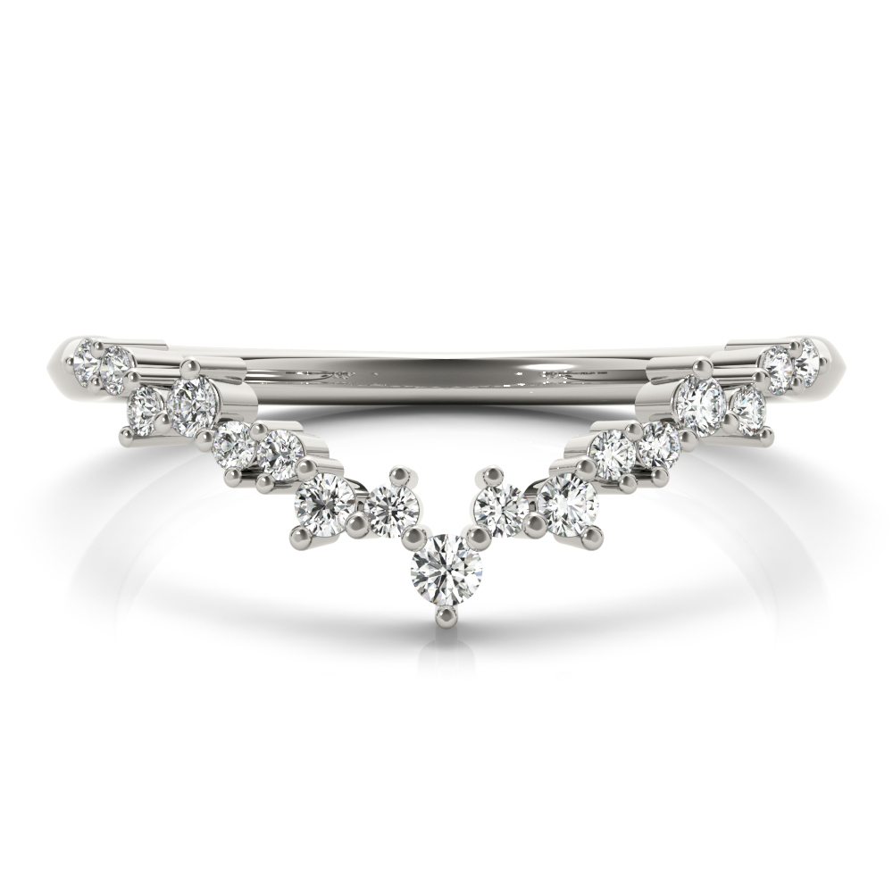  Ladies Chevron Cluster Wedding Band .15 Carat Total Weight   (Lab-Created) 0.17 C.T.W 10K yellow, white or rose gold - view 3