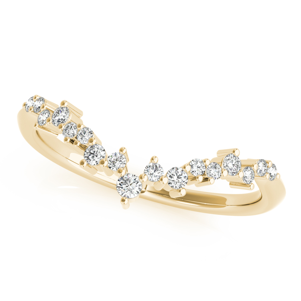  Ladies Chevron Cluster Wedding Band .15 Carat Total Weight   (Lab-Created) 0.17 C.T.W 10K yellow, white or rose gold - view 10