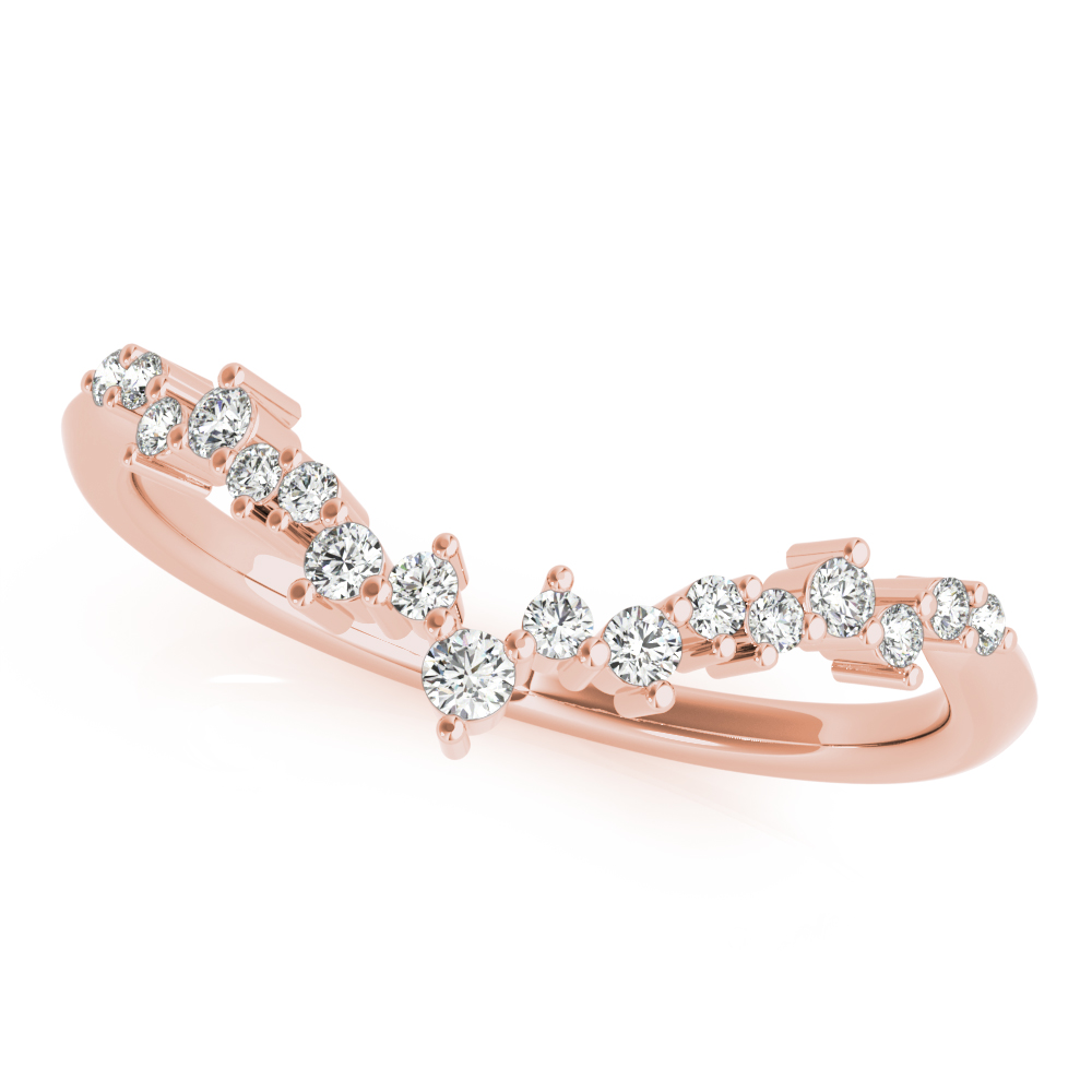  Ladies Chevron Cluster Wedding Band .15 Carat Total Weight   (Lab-Created) 0.17 C.T.W 10K yellow, white or rose gold - view 15
