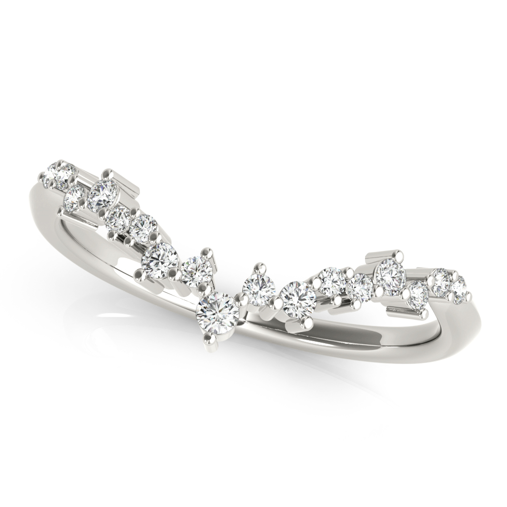  Ladies Chevron Cluster Wedding Band .15 Carat Total Weight   (Lab-Created) 0.17 C.T.W 10K yellow, white or rose gold - view 5