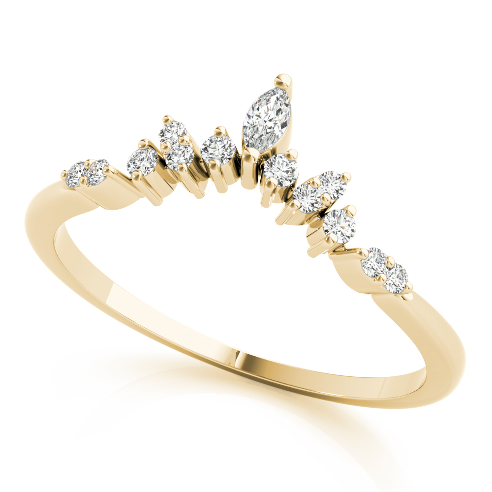  Ladies Chevron Marquise Band 1/10 Carat Total Weight   (Lab-Created) 0.12 C.T.W 10K yellow, white or rose gold - view 6