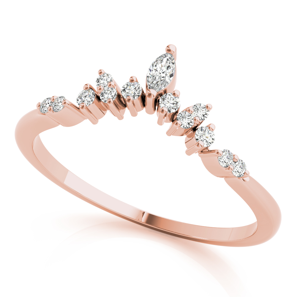  Ladies Chevron Marquise Band 1/10 Carat Total Weight   (Lab-Created) 0.12 C.T.W 10K yellow, white or rose gold - view 11