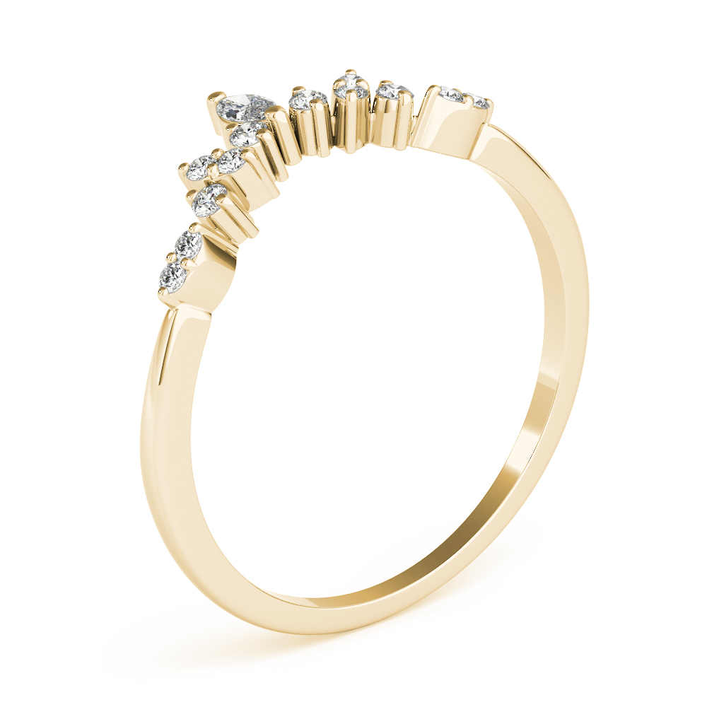  Ladies Chevron Marquise Band 1/10 Carat Total Weight   (Lab-Created) 0.12 C.T.W 10K yellow, white or rose gold - view 7