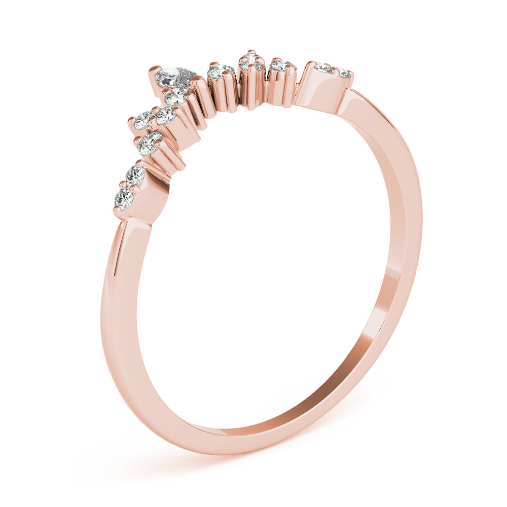  Ladies Chevron Marquise Band 1/10 Carat Total Weight   (Lab-Created) 0.12 C.T.W 10K yellow, white or rose gold - view 12