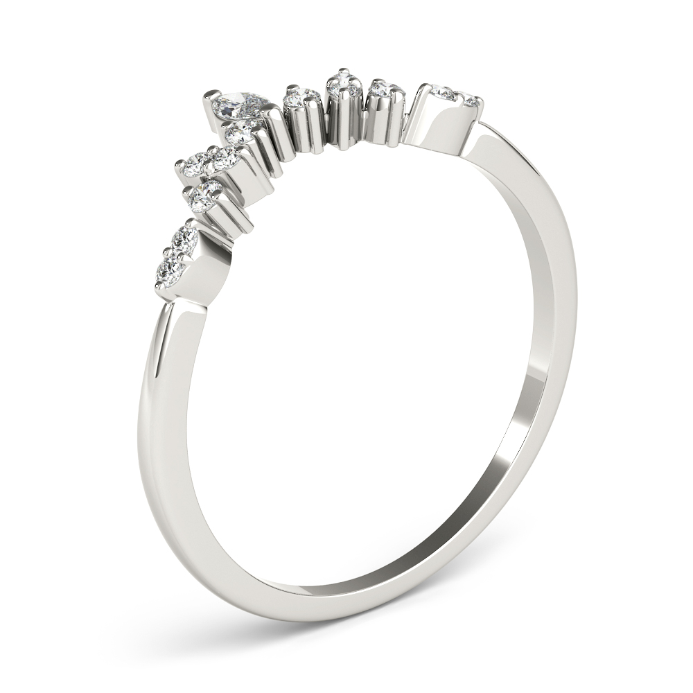  Ladies Chevron Marquise Band 1/10 Carat Total Weight   (Lab-Created) 0.12 C.T.W 10K yellow, white or rose gold - view 2