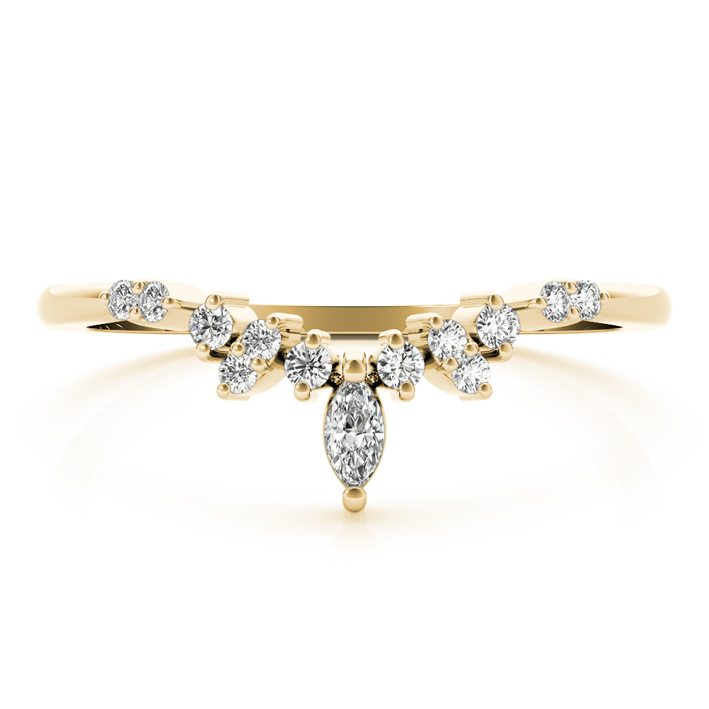  Ladies Chevron Marquise Band 1/10 Carat Total Weight   (Lab-Created) 0.12 C.T.W 10K yellow, white or rose gold - view 8