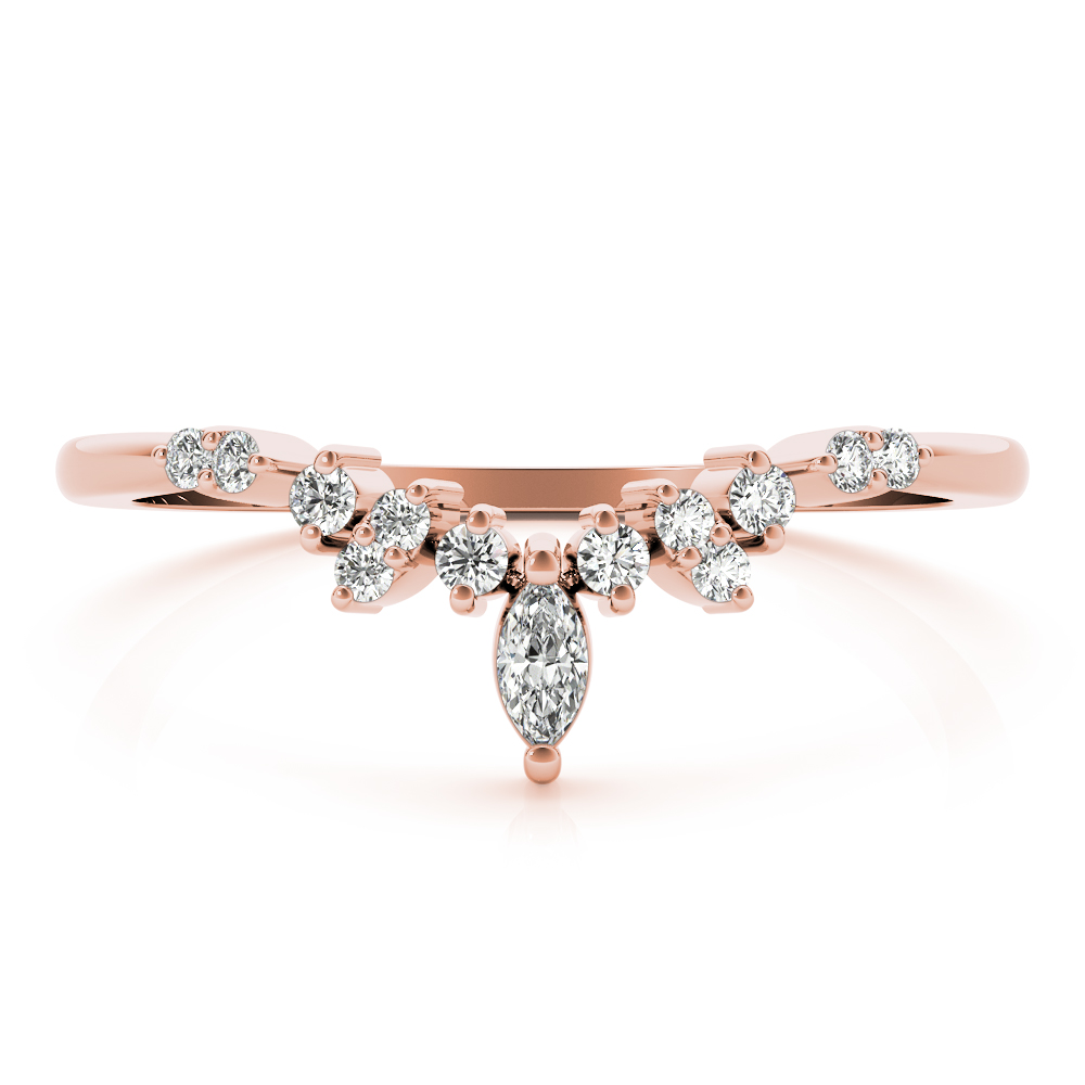  Ladies Chevron Marquise Band 1/10 Carat Total Weight   (Lab-Created) 0.12 C.T.W 10K yellow, white or rose gold - view 13