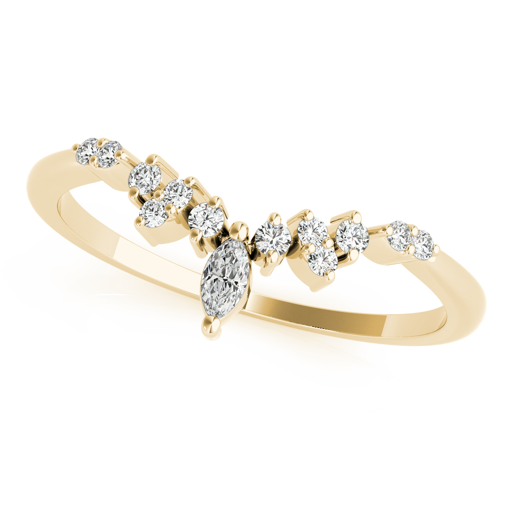  Ladies Chevron Marquise Band 1/10 Carat Total Weight   (Lab-Created) 0.12 C.T.W 10K yellow, white or rose gold - view 10