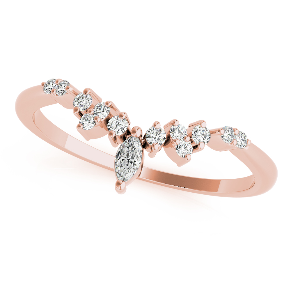  Ladies Chevron Marquise Band 1/10 Carat Total Weight   (Lab-Created) 0.12 C.T.W 10K yellow, white or rose gold - view 15