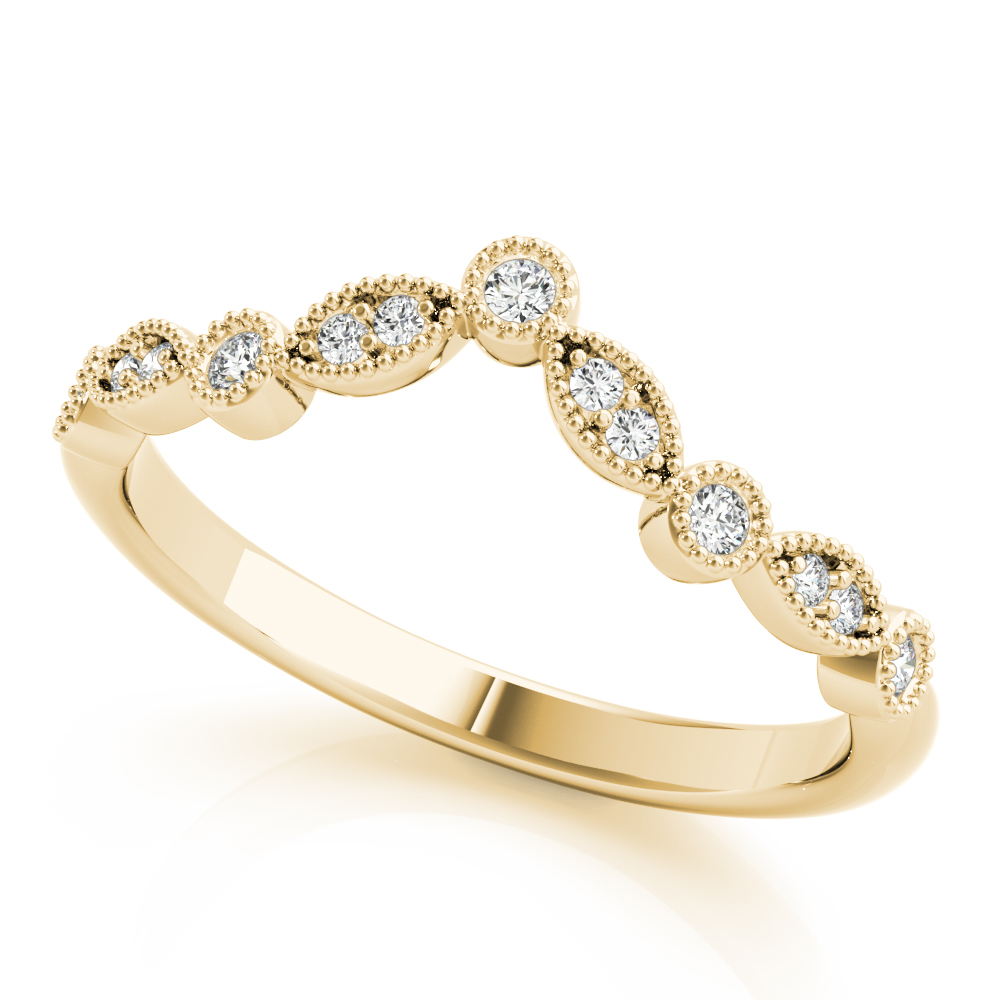  Ladies Diamond Chevron Wedding Band 1/10 Carat Total Weight   (Lab-Created) 0.12 C.T.W 10K yellow, white or rose gold - view 6