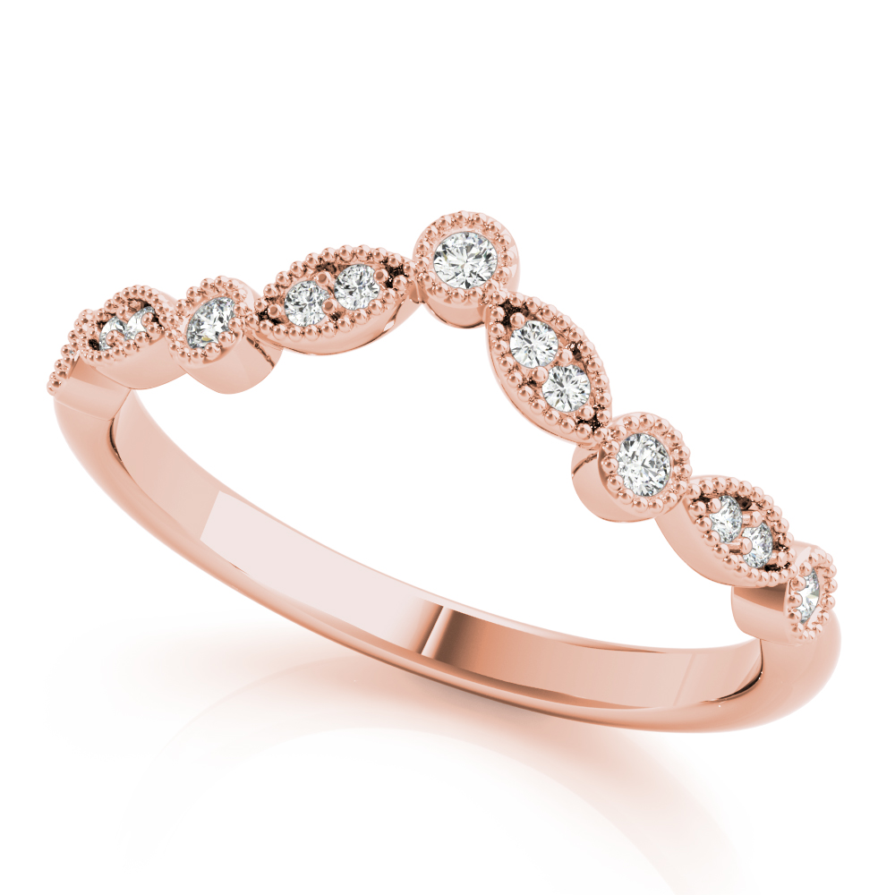  Ladies Diamond Chevron Wedding Band 1/10 Carat Total Weight   (Lab-Created) 0.12 C.T.W 10K yellow, white or rose gold - view 11