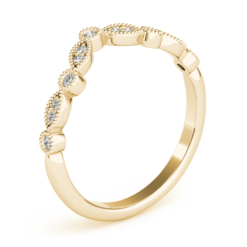  Ladies Diamond Chevron Wedding Band 1/10 Carat Total Weight   (Lab-Created) 0.12 C.T.W 10K yellow, white or rose gold - view 7