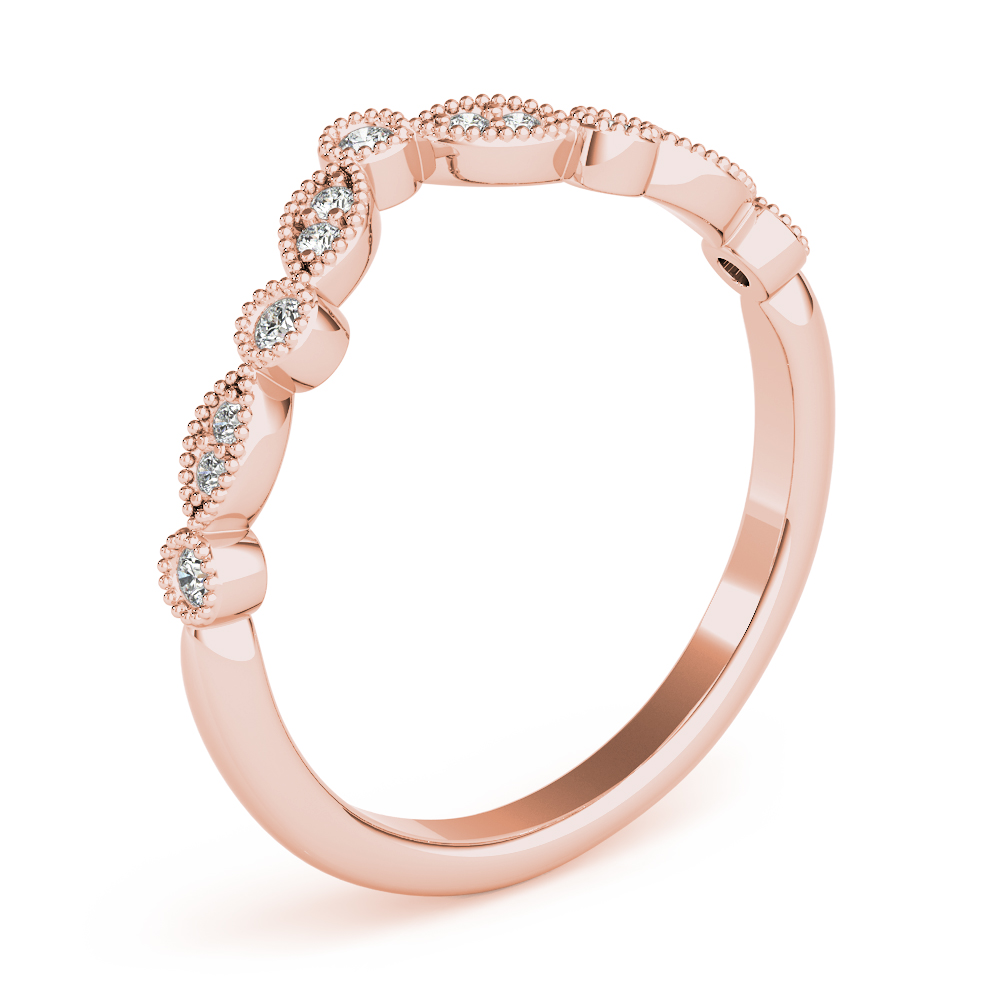  Ladies Diamond Chevron Wedding Band 1/10 Carat Total Weight   (Lab-Created) 0.12 C.T.W 10K yellow, white or rose gold - view 12