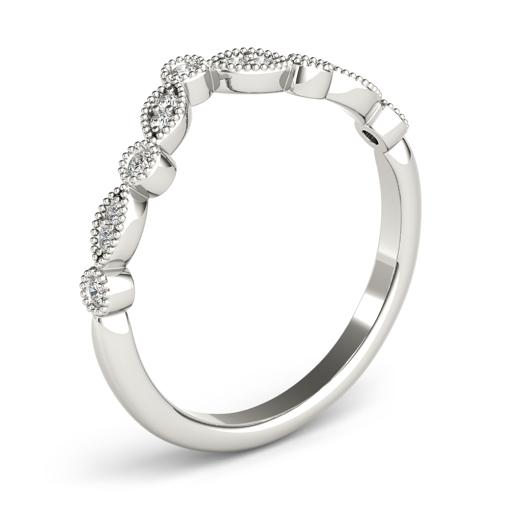  Ladies Diamond Chevron Wedding Band 1/10 Carat Total Weight   (Lab-Created) 0.12 C.T.W 10K yellow, white or rose gold - view 2