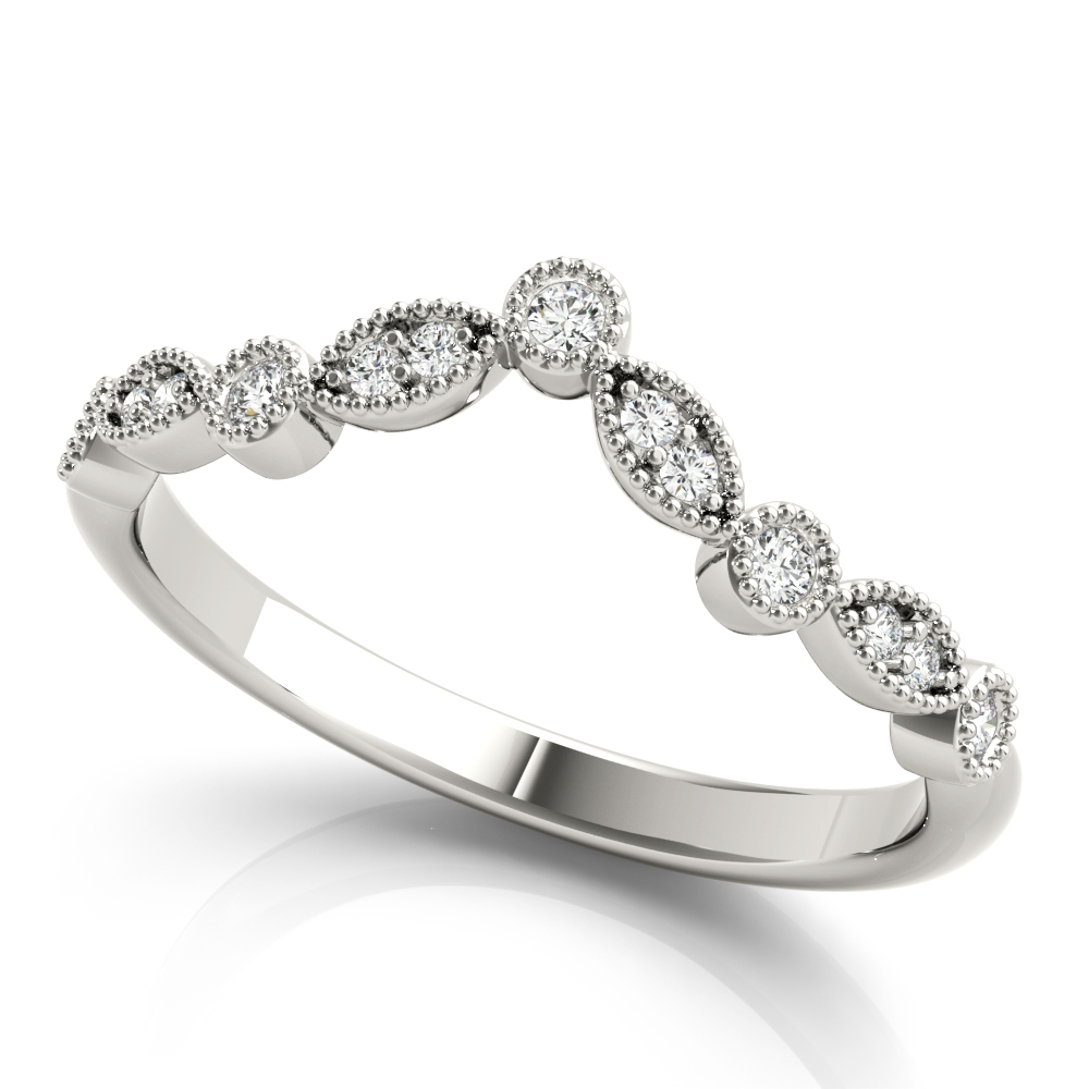Diamond Chevron Wedding Band | USA Jewels