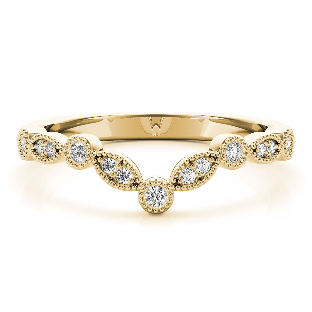  Ladies Diamond Chevron Wedding Band 1/10 Carat Total Weight   (Lab-Created) 0.12 C.T.W 10K yellow, white or rose gold - view 8