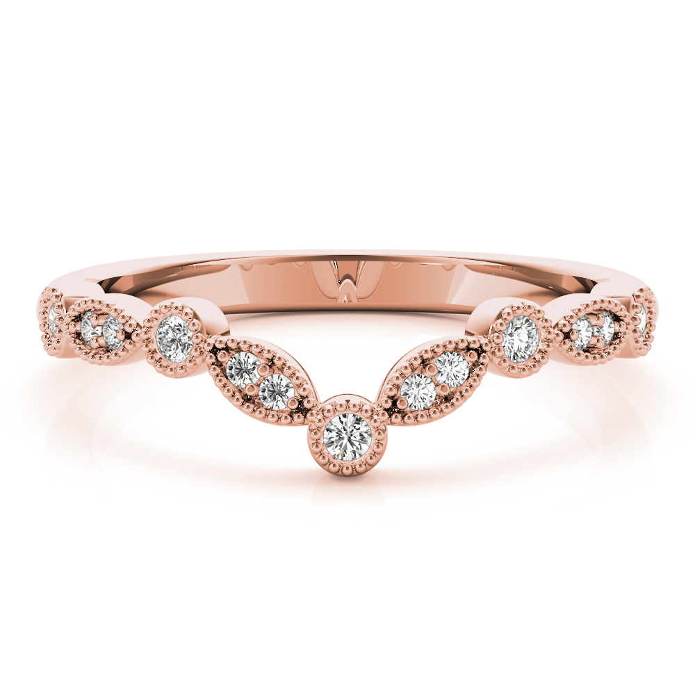  Ladies Diamond Chevron Wedding Band 1/10 Carat Total Weight   (Lab-Created) 0.12 C.T.W 10K yellow, white or rose gold - view 13