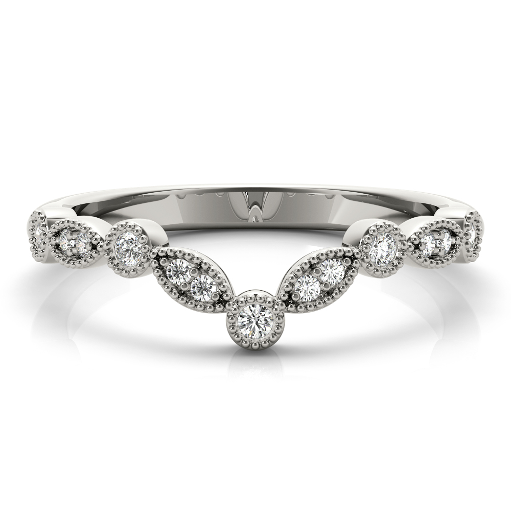  Ladies Diamond Chevron Wedding Band 1/10 Carat Total Weight   (Lab-Created) 0.12 C.T.W 10K yellow, white or rose gold - view 3