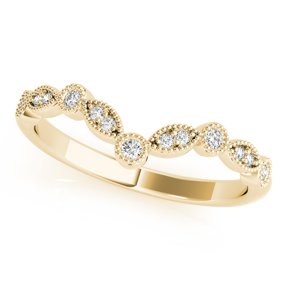  Ladies Diamond Chevron Wedding Band 1/10 Carat Total Weight   (Lab-Created) 0.12 C.T.W 10K yellow, white or rose gold - view 10