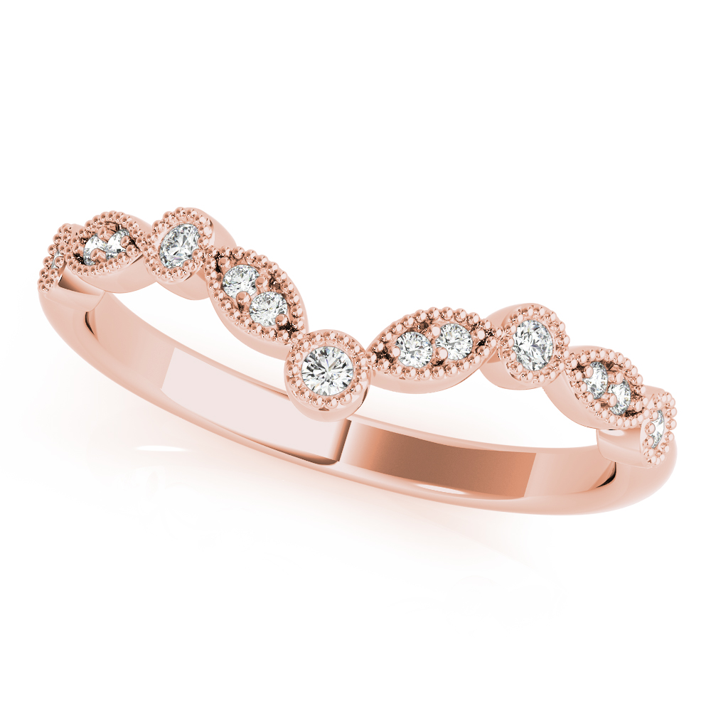 Ladies Diamond Chevron Wedding Band 1/10 Carat Total Weight   (Lab-Created) 0.12 C.T.W 10K yellow, white or rose gold - view 15