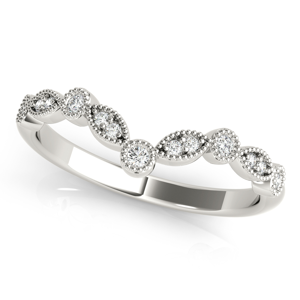 Ladies Diamond Chevron Wedding Band 1/10 Carat Total Weight   (Lab-Created) 0.12 C.T.W 10K yellow, white or rose gold - view 5