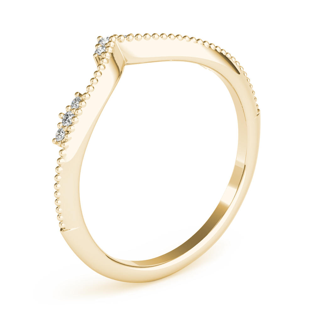  Ladies Chevron Milgrain Diamond Wedding Band 1/10 Carat Total Weight   (Lab-Created) 0.07 C.T.W 10K yellow, white or rose gold - view 7