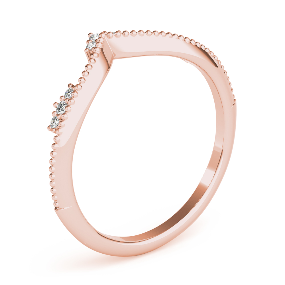  Ladies Chevron Milgrain Diamond Wedding Band 1/10 Carat Total Weight   (Lab-Created) 0.07 C.T.W 10K yellow, white or rose gold - view 12