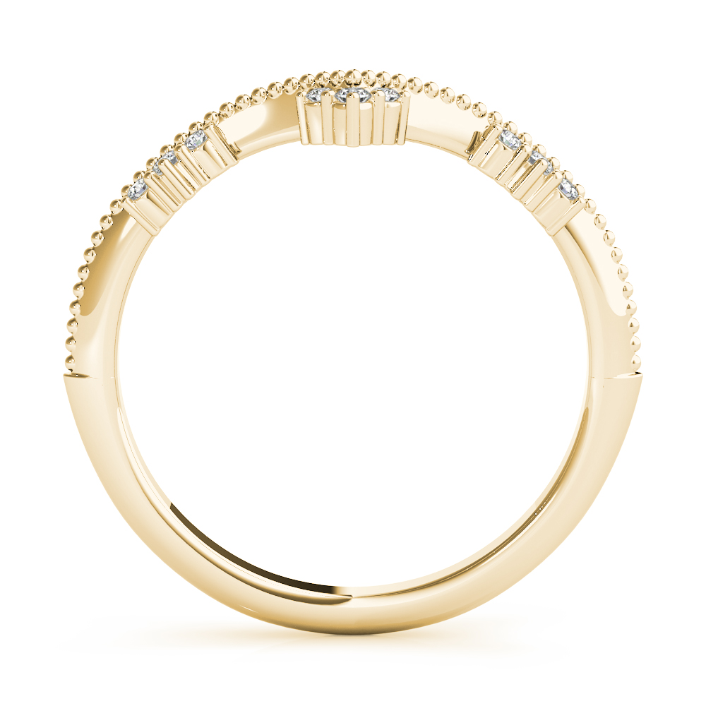  Ladies Chevron Milgrain Diamond Wedding Band 1/10 Carat Total Weight   (Lab-Created) 0.07 C.T.W 10K yellow, white or rose gold - view 9