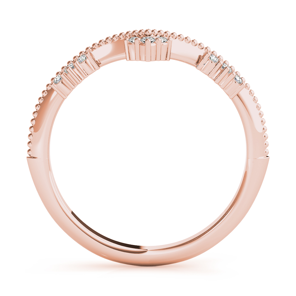  Ladies Chevron Milgrain Diamond Wedding Band 1/10 Carat Total Weight   (Lab-Created) 0.07 C.T.W 10K yellow, white or rose gold - view 14