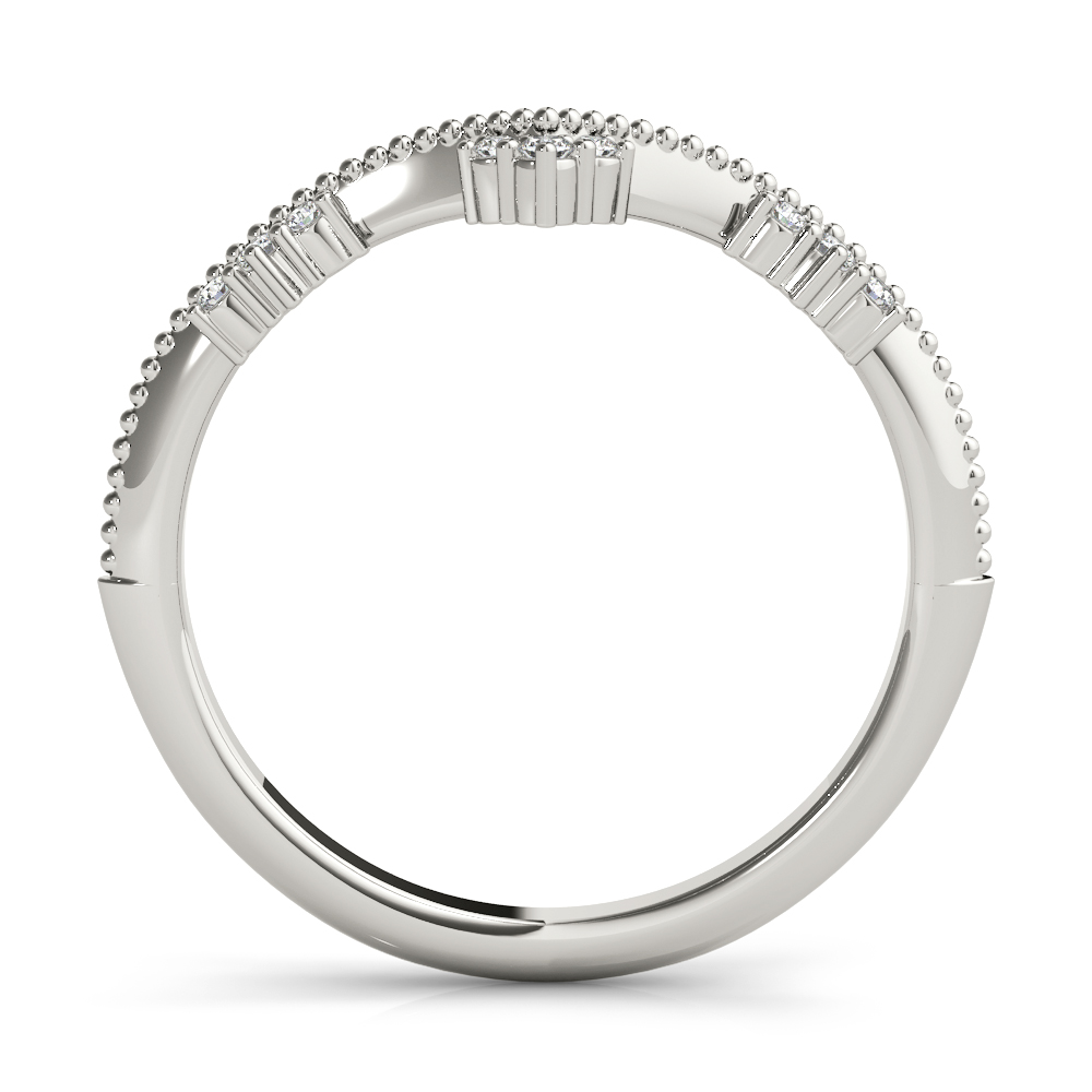  Ladies Chevron Milgrain Diamond Wedding Band 1/10 Carat Total Weight   (Lab-Created) 0.07 C.T.W 10K yellow, white or rose gold - view 4