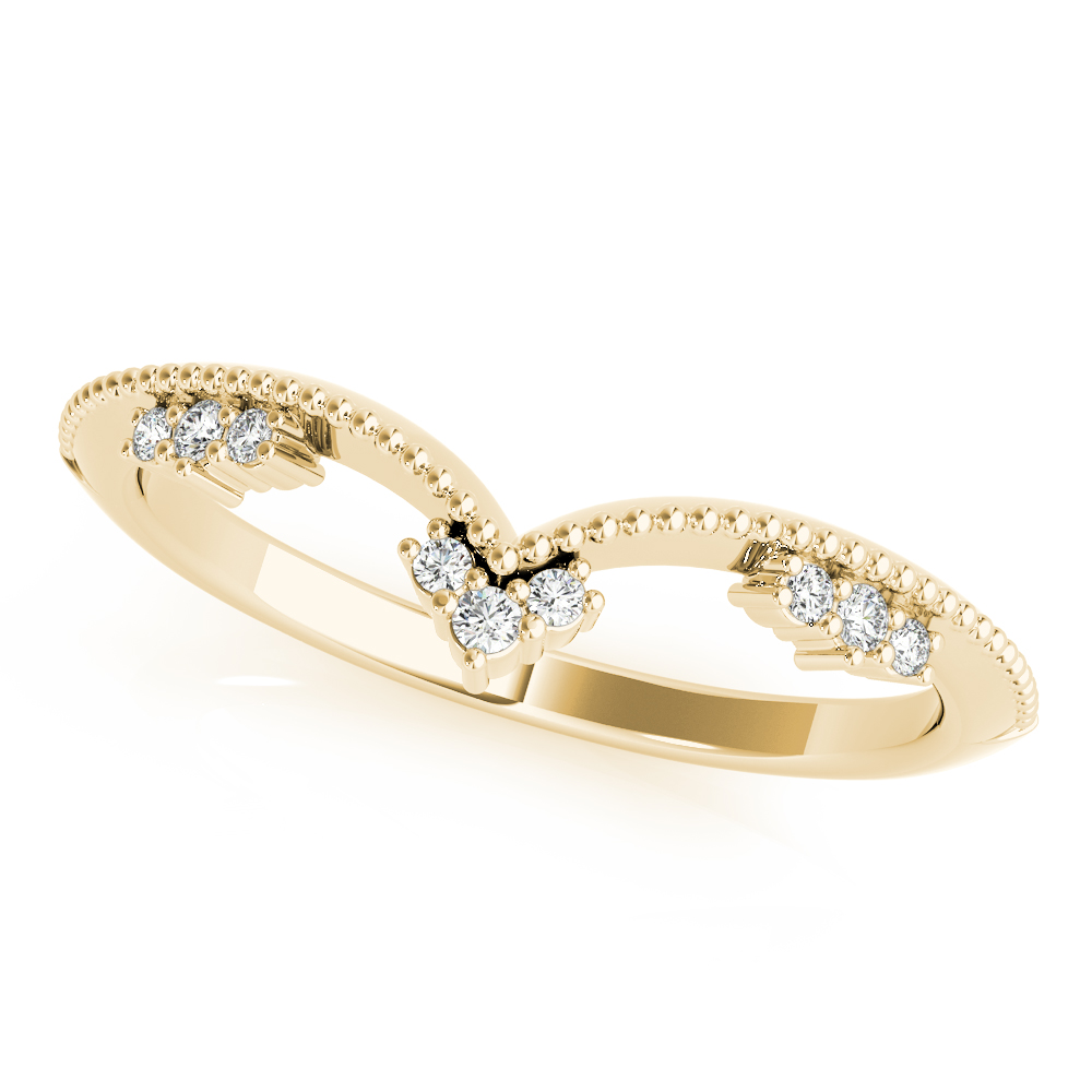  Ladies Chevron Milgrain Diamond Wedding Band 1/10 Carat Total Weight   (Lab-Created) 0.07 C.T.W 10K yellow, white or rose gold - view 10