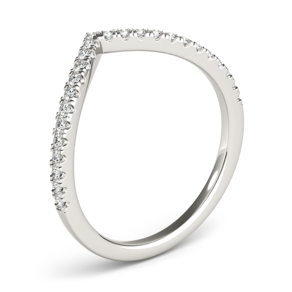  Ladies Diamond Chevron Wedding Band .15 Carat Total Weight   (Lab-Created) 0.18 C.T.W 10K yellow, white or rose gold - view 2