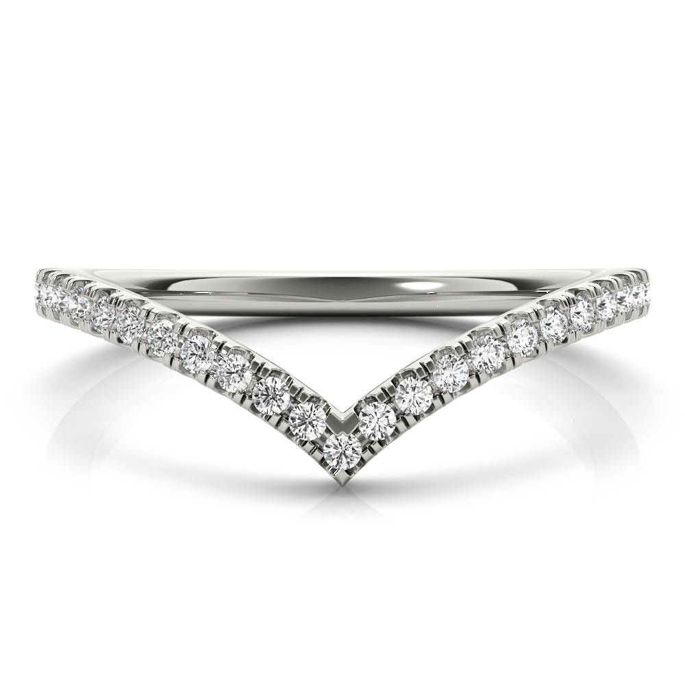  Ladies Diamond Chevron Wedding Band .15 Carat Total Weight   (Lab-Created) 0.18 C.T.W 10K yellow, white or rose gold - view 3