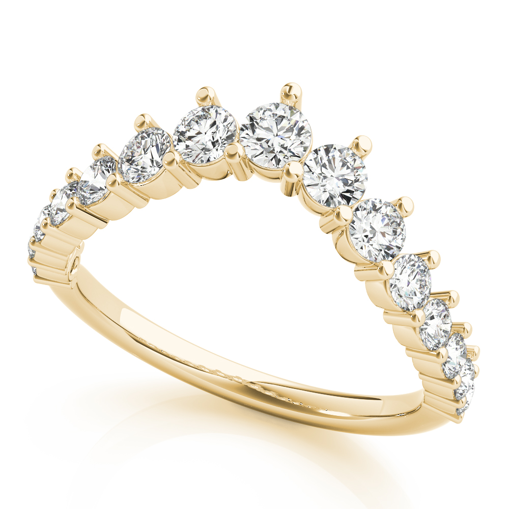  Ladies Graduating Diamond Chevron Band 3/4 Carat Total Weight   (Lab-Created) 0.75 C.T.W 10K yellow, white or rose gold - view 6