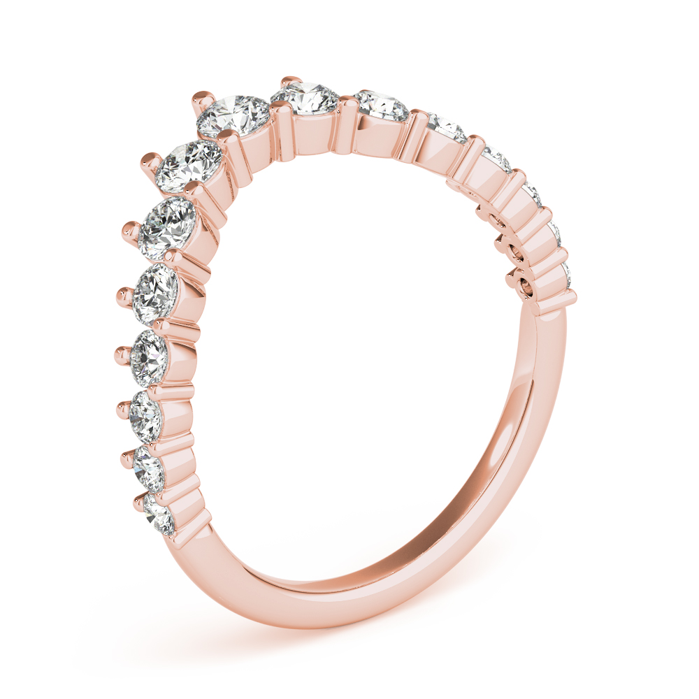  Ladies Graduating Diamond Chevron Band 3/4 Carat Total Weight   (Lab-Created) 0.75 C.T.W 10K yellow, white or rose gold - view 12